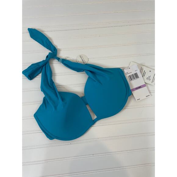 NWT Coco Reef Womens Capri Blue Push Up Underwire Swim Bra Bikini Top Size 38C - Picture 1 of 7
